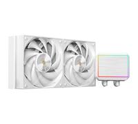 Mars Gaming ML-PROII240 Refroidissement Liquide AIO 450W TDP, Pompe 4ème Gén Opti-Chamber Base en Cuivre et Microcanaux, 2x Ventilateur 120mm FDB, Bloc en Aluminium Brossé avec FRGB Linéaire, Blanc