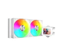 Mars Gaming ML-VISION240, Refroidissement Liquide AIO, TDP 500W, 2X Ventilateurs ARGB avec Noyau en Cuivre et Aluminium FDB, Écran LCD IPS 4:3 Rotation 360° et Logiciel, Multisocket Universel, Blanc