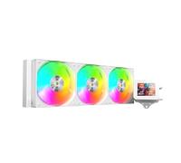 Mars Gaming ML-VISION360, Refroidissement Liquide AIO, TDP 600W, 3x Ventilateurs ARGB avec Noyau en Cuivre et Aluminium FDB, Ã‰cran LCD IPS 4:3 Rotation 360° et Logiciel, Multisocket Universel, Blanc