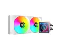 Mars Gaming ML-VISIONPRO240, Refroidissement Liquide AIO, TDP 500W, 2x Ventilateurs ARGB 120mm FDB avec Noyau en Cuivre et Aluminium, Écran LCD IPS 4” Amovible, Opti-Chamber 3e Génération, Blanc