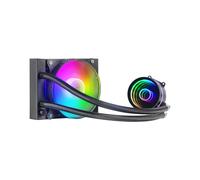Mars Gaming MLONE120 : Système de refroidissement liquide AIO 120mm, TDP 200W, Ventilateur 12cm FRGB, 600-1800 RPM, 9-26 dB, sockets Intel/AMD compatibles.