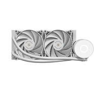 Mars Gaming MLPRO240W, Refroidissement Liquide CPU Professionnel, TDP 450W, 2x Ventilateurs FDB Ultra-silencieux, Pompe Opti-Chamber avec Anneau Lumineux Blanc, Multisocket Universel, Blanc