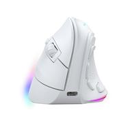 Mars Gaming MM-SK, Souris Gaming Sans Fil Verticale, Design Ergonomique, Éclairage RGB Chroma, Capteur Optique Pixart 8400DPI, Switchs Mécaniques Huano, 9 Boutons Programmables, Souris Tri-Mode, Blanc