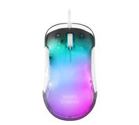 Mars Gaming MMGLOW, Souris Gaming RGB Chroma-Glow, Finition Miroir, Ultra-légère, 12800 DPI, Blanc