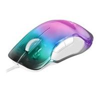 Mars Gaming MMGLOW, Souris Gaming RGB Chroma-Glow, Finition Miroir, Ultra-légère, 12800 DPI, Blanc