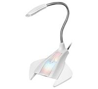 Mars Gaming MMICW, Microphone USB Gaming RGB, Mute, Flexible, Plug & Play, Blanc