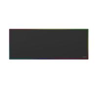 Mars Gaming MMP224 Tapis de Souris de Jeu XXL 880 x 330 mm, Bords Arc-en-Ciel, Base antidérapante en Caoutchouc Naturel, Surface nanotextile de Haute précision, Tapis de Souris Flexible, Noir