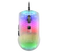 Mars Gaming MMRW Blanc, Souris Gaming RGB Chroma, Carcasse Translucide Ultra-léger 58g, 12800 DPI, Switches Mécaniques HUANO