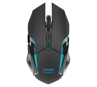 MARS GAMING MMW - Souris - ergonomique - pour droitiers - optique - 6 boutons - sans fil - 2.4 GHz - récepteur sans fil USB - noir