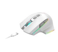 Mars Gaming MMW-VECTOR, Souris Gaming Sans Fil Tri-mode, Bluetooth 5.4 + 2.4GPRO + Câble USB-C, Capteur Optique 12000 DPI, Switchs HUANO, RGB Chroma, Autonomie jusqu'à 70h, Logiciel de Contrôle, Blanc