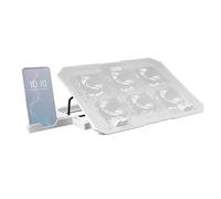 Mars Gaming MNBC23, Base de Refroidissement et Support 16", 6 Ventilateurs Contrôlables avec LED Bleue, Stand 6 Positions, Support Smartphone, 2 USB 2.0, Blanc