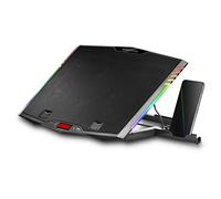 Mars Gaming MNBC5, Support Refroidisseur & Support XL, 6X Ventilateurs avec Contrôle Numérique, Éclairage ARGB, Support Ergonomique 7 Positions, Support Smartphone, Noir