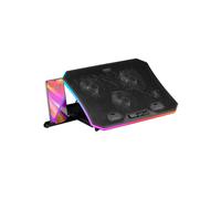 Mars Gaming MNBC6 - Support Refroidissant pour Laptop jusqu'à 19" - 3 Ventilateurs, ARGB, 2x USB 2.0, 7 Positions - ABS/Alu 417x300x38mm