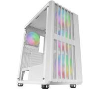 MARS GAMING Modèle : Boitier Moyen Tour ATX MC-Vault RGB avec panneau vitré (Blanc)