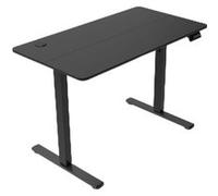 Mars Gaming MGD-ERGOPRO, Bureau à Réglage de Hauteur Électrique 73-118cm, Surface Ergonomique Fibre de Carbone, Structure Métallique, Support Casque et Gestion Câbles, Bureau Réglable 110x60cm, Noir
