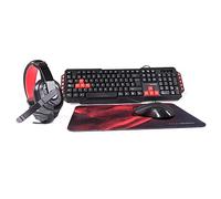 Mars Gaming MRCP1, Combo Gaming Clavier Antighosting, Souris 2800DPI, Casque et Tapis de Souris, Langue Espagnole