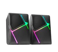 Mars Gaming Haut-parleurs Gaming MSH – Inversés, RGB Flow, 3D-Surround 10W, Jack 3.5mm Noir