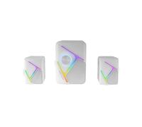 Mars Gaming MS-H21 Blanc : Système Audio 2.1, 35W RMS, 20-20000Hz, Impédance 4 Ohm, Connectivité Filaire Jack 3.5mm et USB, Rétroéclairage RGB