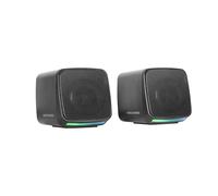 Mars Gaming MS-Pro, Enceintes Compactes 10W, Éclairage RGB Flow Dynamique, Enceinte PC avec Boîtier Contrôle et Entrée Jack 3.5mm, Enceintes Gaming Compatibles PC/Mac/Smartphone/Tablette, Noir