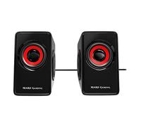 Mars Gaming Haut-parleurs gaming MS1 – 10W, subwoofer, jack 3,5 mm et USB, 6 pilotes – Noir