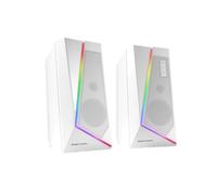 Mars Gaming MS7W Haut-parleurs 2.0 Blanc - 20W RMS, Bluetooth 5.0, DSP, Entrée AUX, RGB Dynamique, 40-20000Hz, Alimentation USB