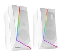 Mars Gaming MS7W, Haut-parleurs Gaming 10W, Subwoofer, Jack 3.5mm et USB, 6 Haut-parleurs, Processeur DSP, Blanc