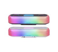 Mars Gaming MSBORBW Enceinte Bluetooth 5.3 20W Blanc - Système Audio 3 Haut-Parleurs, Autonomie 6h, RGB Orbilight 360°, AUX, USB, microSD, Radio FM