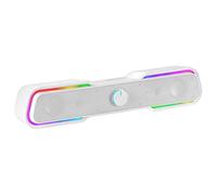 Mars Gaming MSBX, Barre de Son Gaming 10W, Éclairage RGB Dynamique, Processeur Sonore DSP, Bluetooth 5.0 + Jack, Son Spatial Multi-Niveau, Blanc