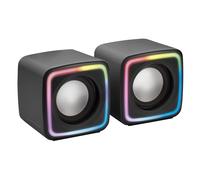 Mars Gaming MSCUBE Black, Compact RGB Gaming Speakers, 8W DSP Sound Processor, V