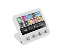 Mars Gaming MSD-Pro, Control Deck, 10 Touches LCD et 4 Boutons Personnalisables, Écran Tactile Étendu Animé, Base Réglable ; Logiciel de Contrôle, Hub USB avec 2X USB 3.0 + 1x USB-C, Blanc