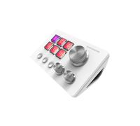 Mars Gaming MSDTWOW Contrôleur Création de Contenu Blanc, 9 Boutons, 3 Molettes, 6 Touches LCD, USB-C, Compatible Windows/macOS