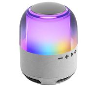 Mars Gaming MSFLOWW, Haut-Parleur Portable Bluetooth 15W, Éclairage Orbilight RGB 360°, Son Puissant avec Haut-Parleur DeepBass 57mm, Gaming Compact avec Bluetooth 5.3 + MicroSD, Argent