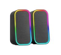 Enceintes Gaming RGB 20W MS-OM , Bluetooth 5.3 + AUX-IN, Boîtier Contrôle du Volume, Noir