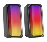 Mars Gaming MSRGB, Haut-parleurs Bluetooth 15 W de Puissance, Éclairage RGB Full Mesh, Processeur Audio DSP, 2 Pilotes Actifs, Connectivité Bluetooth 5.0 + Jack 3,5 mm, Boîtier de Contrôle, Noir