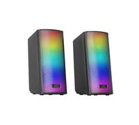 Mars Gaming MSRGB2, Haut-parleurs Bluetooth 5.3 15W, Processeur Sonore DSP, Éclairage RGB Dynamique, Panneau Avant Mesh Complet, Boîtier de Contrôle, Entrée Jack 3.5mm + USB, Noir