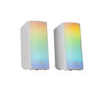 Mars Gaming MSRGB2W, Haut-parleurs Bluetooth 5.3 15W, Processeur Sonore DSP, Éclairage RGB Dynamique, Panneau Avant Mesh Complet, Boîtier de Contrôle, Entrée Jack 3.5mm + USB, Blanc