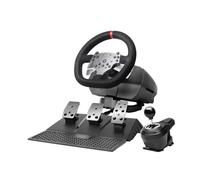 Mars Gaming MWH-RSX, Volant SimRacing Force Feedback et Moteur Double, Set de 3 Pédales à Résistance Progressive, Levier de Vitesse en H avec 12 Vitesses, 14 Boutons Personnalisables, Multiplateforme