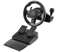 Mars Gaming MWH-RSXONE, Volant SimRacing, Zero Dead Zone et Rotation 270°, Vibration DriveSense, Levier Séquentiel + Paddles, Pédalier, Repose-pieds, PC|PS3|PS4|Xbox One|Xbox Series X-S|Switch, Noir