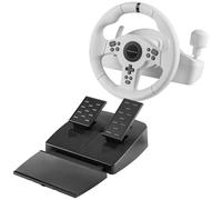 Mars Gaming MWH-RSXONE, Volant SimRacing, Zero Dead Zone et Rotation 270°, Vibration DriveSense, Levier Séquentiel + Paddles, Pédalier, Repose-pieds, PC|PS3|PS4|Xbox One|Xbox Series X-S|Switch, Blanc