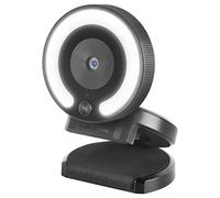 Mars Gaming MWPRO Noir, Webcam Full HD, Optique 90º, Anneau d'Illumination, Microphone HQ