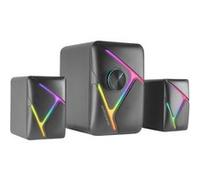 Mars Gaming RGB 2.1 Gaming Enceintes et Subwoofer 35W Mars Gaming MS-H21, Inverted Drivers 3D Surround, Noir G