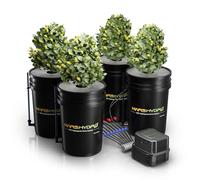 Mars Hydro DWC Hydrokultur Anbausystem 5 Gallonen Tiefwasserkultur mit 11W Luftpumpe, Mehrzweck-Luftschlauch, Luftstein, 4 Eimern und Topf-Tropfkit