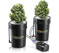 Mars Hydro DWC Système de Culture hydroponique en Profondeur de 5 gallons avec Pompe à air 8W, Tuyau d'air Polyvalent, Pierre à air, 2 seaux et kit de Goutte à Goutte supérieur