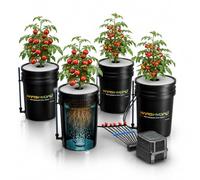 MARS HYDRO DWC Water Culture System 5 gallons Deep Water Culture 11W Pompe à air, Tuyau d’air Multi-Usage, air Stone, kit de Goutte à Goutte de 4 seaux et Pots