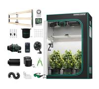 MARS HYDRO FC4000 Kit de tente de culture LED Samsung 301H EVO à spectre complet avec intensité variable pour hydroponics 1680D 120 x 60 x 180 cm