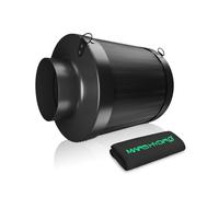 MARS HYDRO Filtre à charbon actif de 150 mm de 150 mm - Contrôle des odeurs avec charbon de bois vierge australien - Filtre à carbone pour ventilateur en ligne, tente de culture, préfiltre inclus