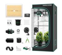 MARS HYDRO tente de culture Kit avec régulateur numérique de température et d'humidité, lampe de croissance dimmable à TS1000,haute réflexivité 80X80X160cm 1680D, kit de ventilation automatique de 4 "