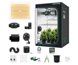 Mars Hydro TSW2000 Kit Culture Indoor Lampes De Croissance，1680d 120x120x200cm Tente De Culture ，Chambre De Culture Kit Complet ，Spectre Complet UV IR avec Kit De Filtre pour Ventilateur en Ligne 6"