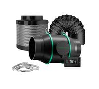 MARS HYDRO Ventilateur de tuyau 150 mm avec kit de filtre, régulateur de température et d'humidité, tuyau d'évacuation de 25 pieds - Ventilateur d'extraction pour tentes de culture et hydroponique