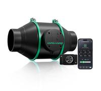 Mars Hydro Ventilateur Intelligent de Conduit en Ligne de 10.2 cm avec contrôleur de température, Ventilateur d'échappement pour tentes de Culture, Culture hydroponique